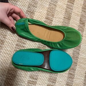 Tieks Emerald Green Leather Loafers